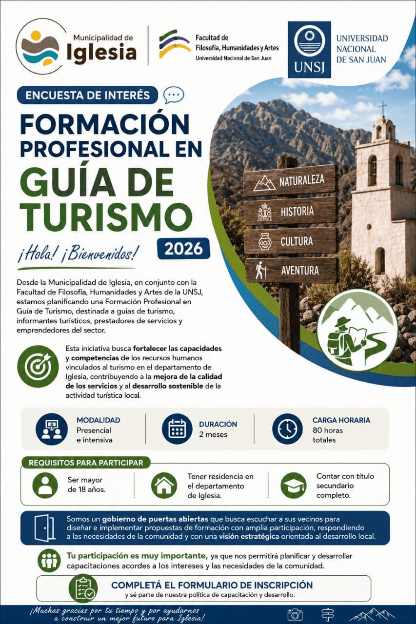 ENCUESTA DE INTERÉS – FORMACIÓN PROFESIONAL EN GUÍA DE TURISMO 2026