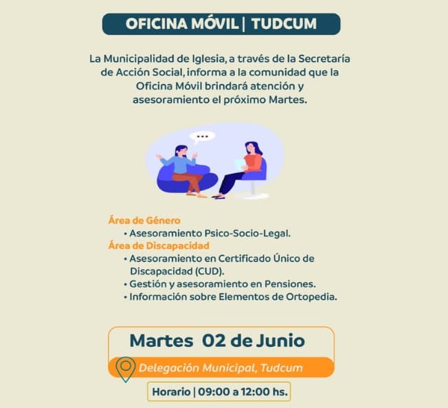 Oficina Móvil en Tudcum