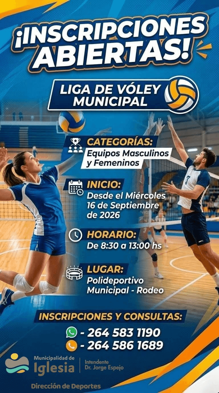 ¡SUMATE A LA LIGA MUNICIPAL DE VÓLEY!